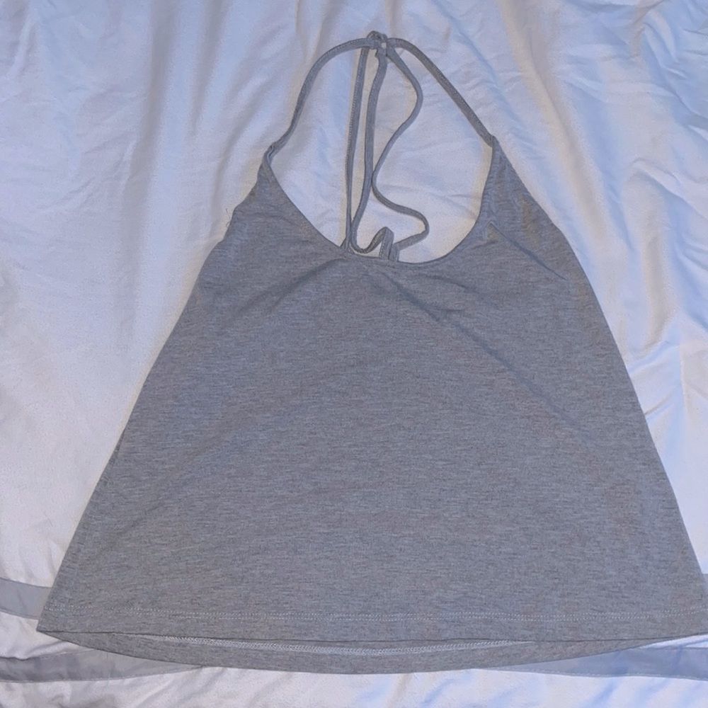 Light gray strappy tank top